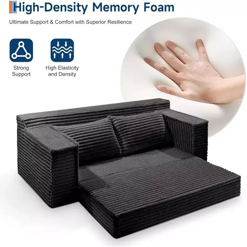 Divano Letto Convertibile con 2 Cuscini – Divano Letto Pieghevole 2-in-1, Nessun Montaggio Richiesto