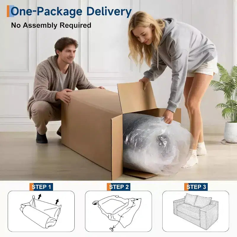 Divano Letto Convertibile con 2 Cuscini – Divano Letto Pieghevole 2-in-1, Nessun Montaggio Richiesto