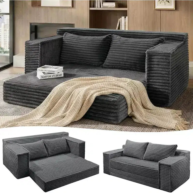 Divano Letto Convertibile con 2 Cuscini – Divano Letto Pieghevole 2-in-1, Nessun Montaggio Richiesto
