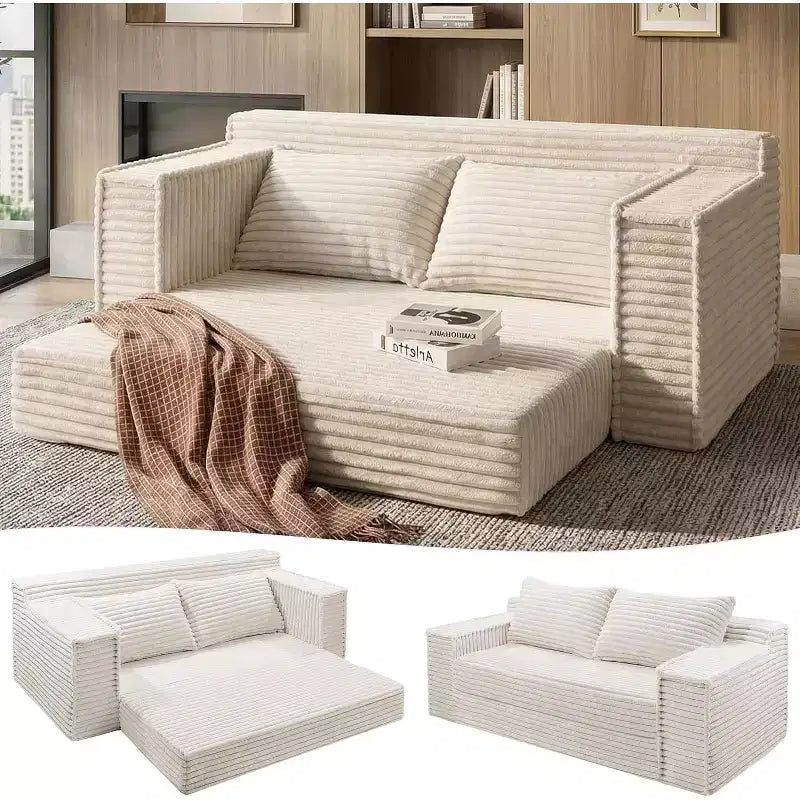 Divano Letto Convertibile con 2 Cuscini – Divano Letto Pieghevole 2-in-1, Nessun Montaggio Richiesto