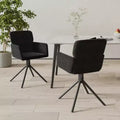 Set di 2 sedie da pranzo girevoli – Velluto nero