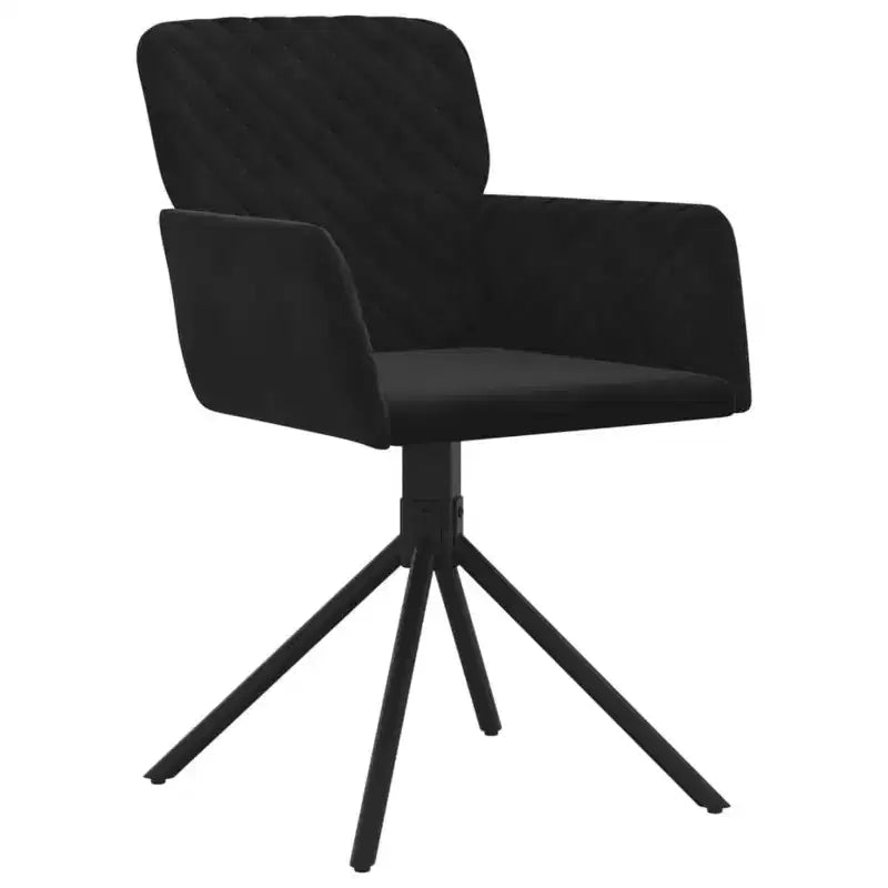 Set di 2 sedie da pranzo girevoli – Velluto nero