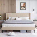 GustoWave Elegant Velvet Upholstered Bed Frame with Headboad and Wingback, Easy Assembly