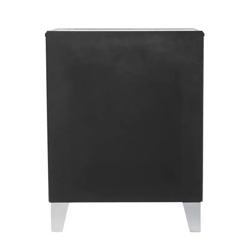 Tavolino laterale color argento da 26" con tre cassetti