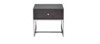 Tavolino 22" cromato e rovere grigio con cassetto