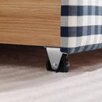Daybed Queen Size in Gingham con Struttura Ondulata, 2 Cassetti Contenitori e Porta USB, Rivestito in Lino
