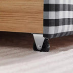 Daybed Queen Size in Gingham con Struttura Ondulata, 2 Cassetti Contenitori e Porta USB, Rivestito in Lino