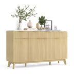 Madia/Buffet da fattoria da 60" con cassetti, ripiani regolabili e pannelli in legno scanalato