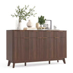 Madia/Buffet da fattoria da 60" con cassetti, ripiani regolabili e pannelli in legno scanalato