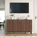 Madia/Buffet da fattoria da 60" con cassetti, ripiani regolabili e pannelli in legno scanalato