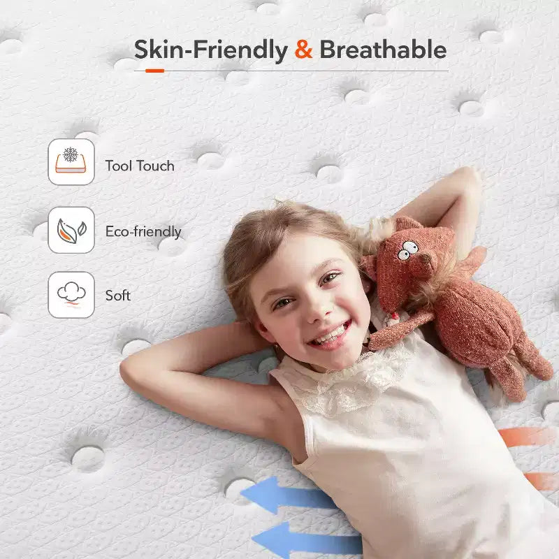 Materasso Ibrido in Memory Foam Rinfrescante con Gel da 10/12 Pollici – Rigidità Media