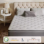 Materasso Ibrido in Memory Foam Rinfrescante con Gel da 10/12 Pollici – Rigidità Media