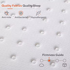 Materasso Ibrido in Memory Foam Rinfrescante con Gel da 10/12 Pollici – Rigidità Media