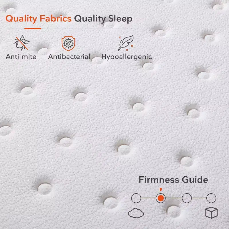 Materasso Ibrido in Memory Foam Rinfrescante con Gel da 10/12 Pollici – Rigidità Media