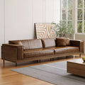 Luck Live Modern 111.81 Luxury Oil-Waxed Leather Sofa, High-End Vintage Sofa, Sturdy Frame, Comfortable Seating.