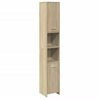 vidaXL Bathroom Cabinet Sonoma Oak Engineered Wood Narrow