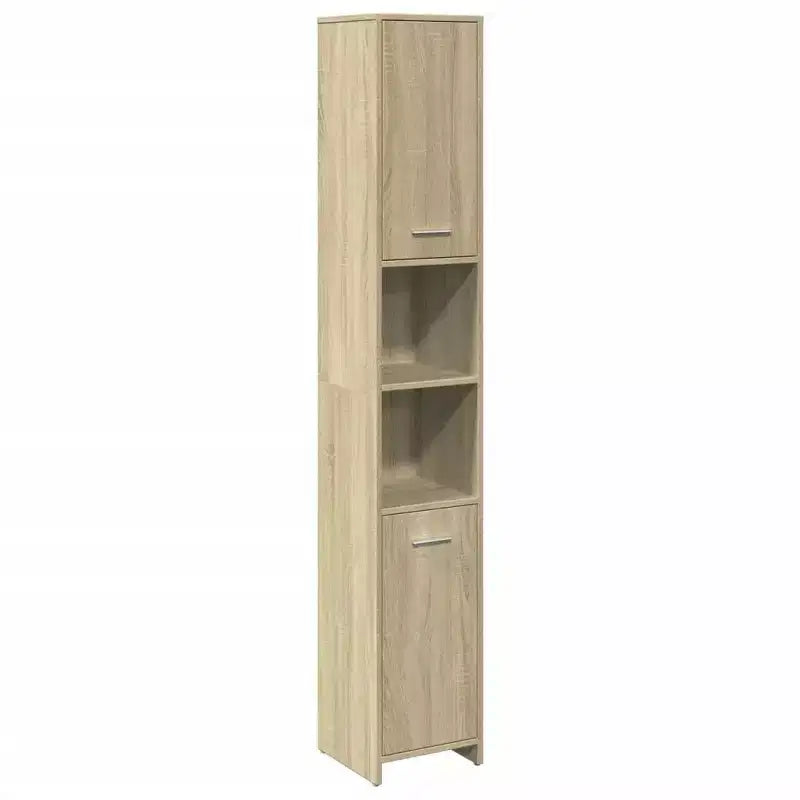 vidaXL Bathroom Cabinet Sonoma Oak Engineered Wood Narrow