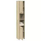 Mobiletto stretto per bagno – Rovere Sonoma, legno multistrato