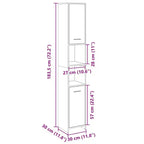 Mobiletto stretto per bagno – Rovere Sonoma, legno multistrato