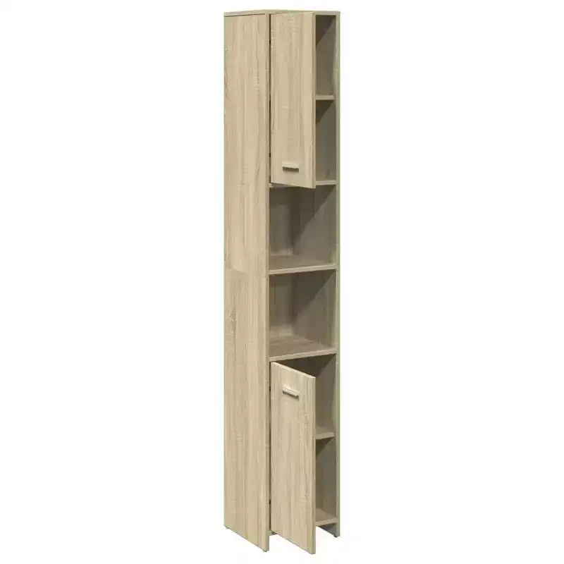 Mobiletto stretto per bagno – Rovere Sonoma, legno multistrato